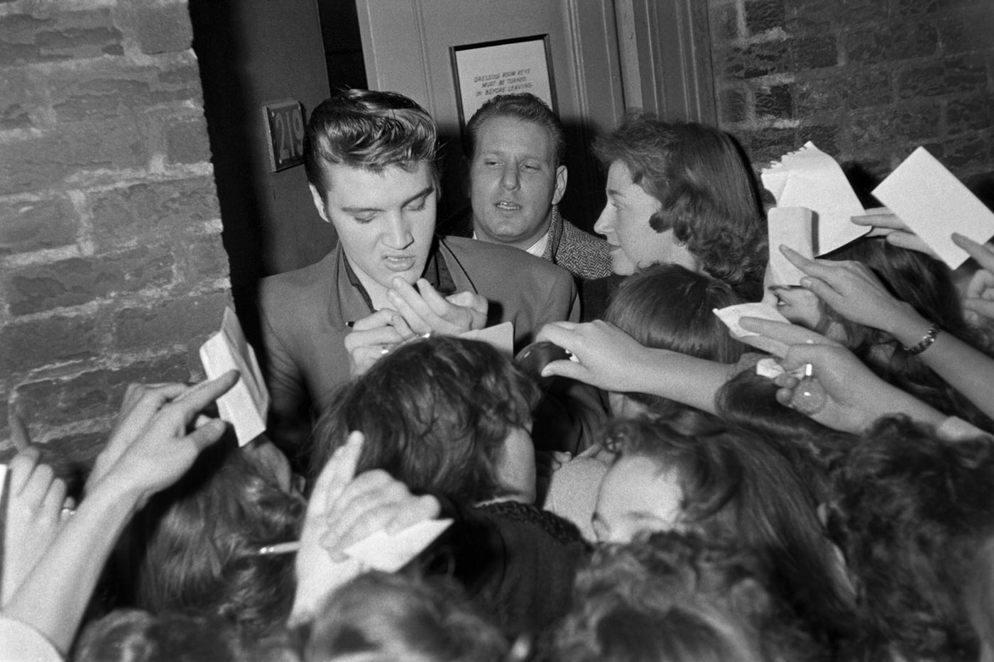 The crowd after the Dorsey Brothers 'Stage Show' at Studio 50 New York, 1956.