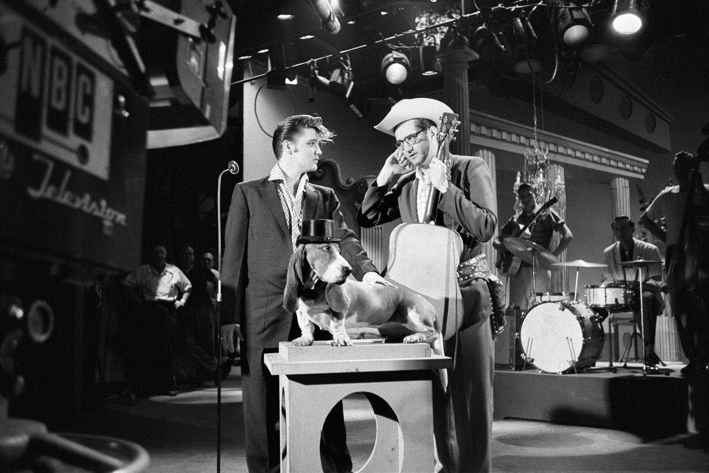 Dress rehearsal for the Steve Allen Show at the Hudson Theatre, New York, 1956.