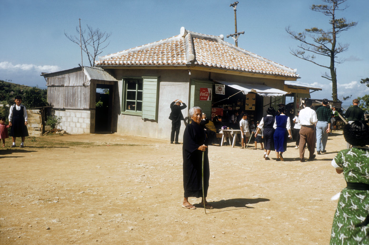 Old and new at Nakagusuku, 1954