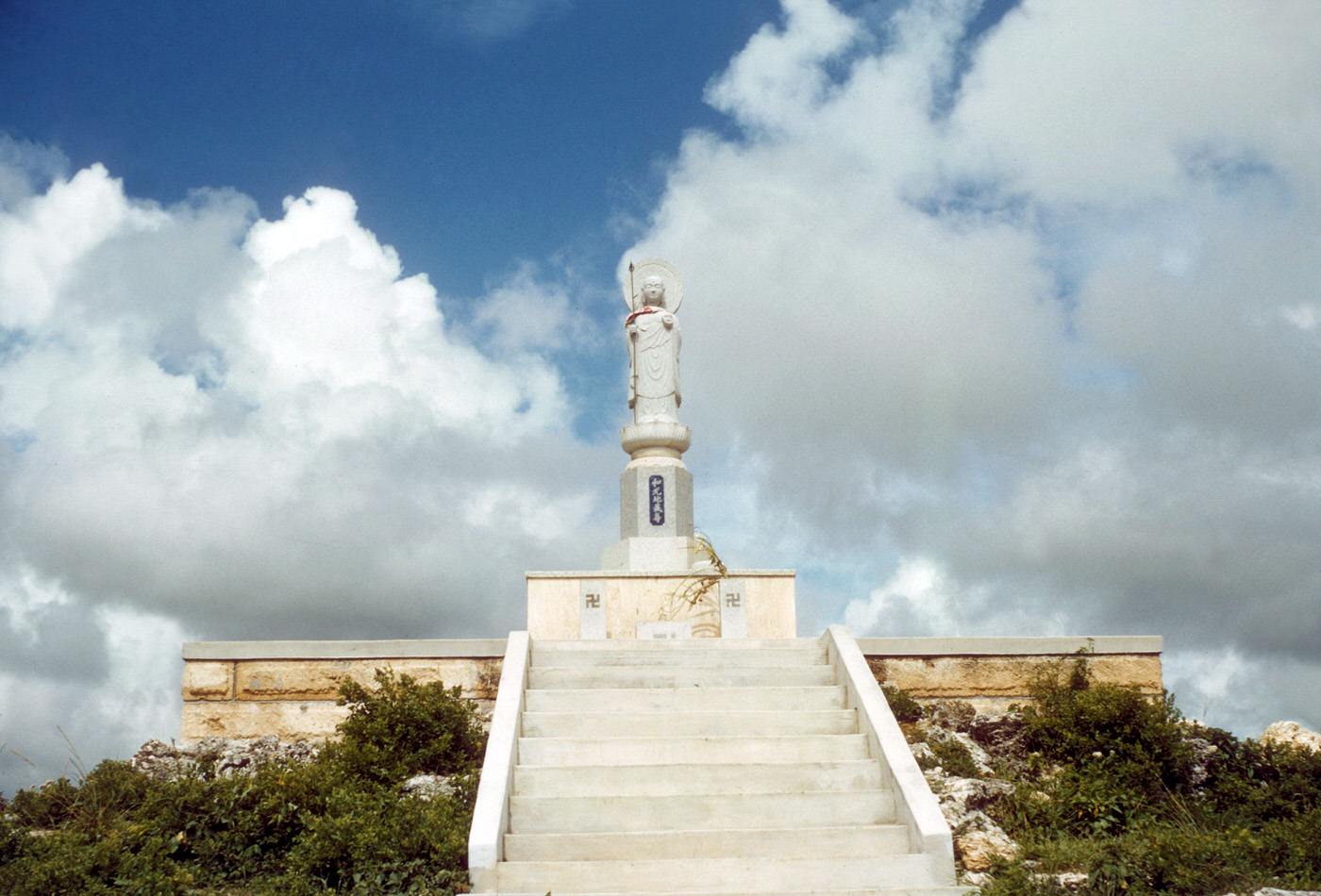 Buddha statue in Naha, 1954