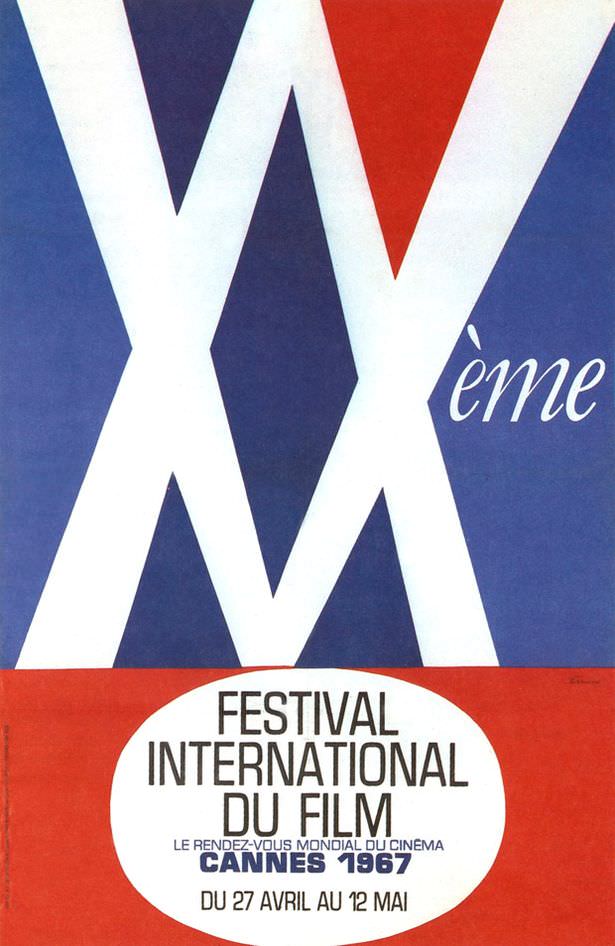 1967: The patterns are meant to emulate the shapes created by spotlights in the sky. Either that or it's going to be an X-rated festival.