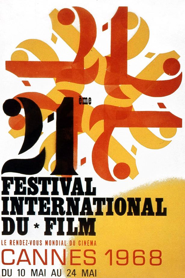 1968: This poster is more excited about the fact it's the 21st anniversary than that it's about films.