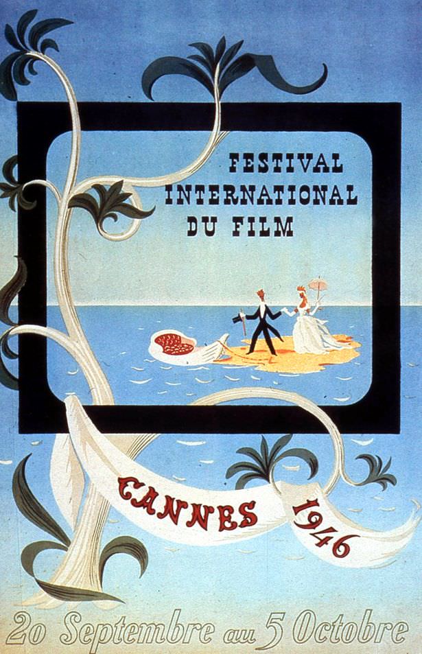 The Festival was abandoned during the war, but kicked off again in September 1946. There were TWO official posters that year, the last of which is an original illustration by Leblanc.