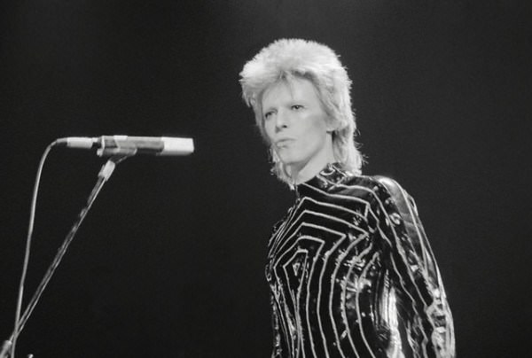 David Bowie onstage in Long Beach, California, 1973.