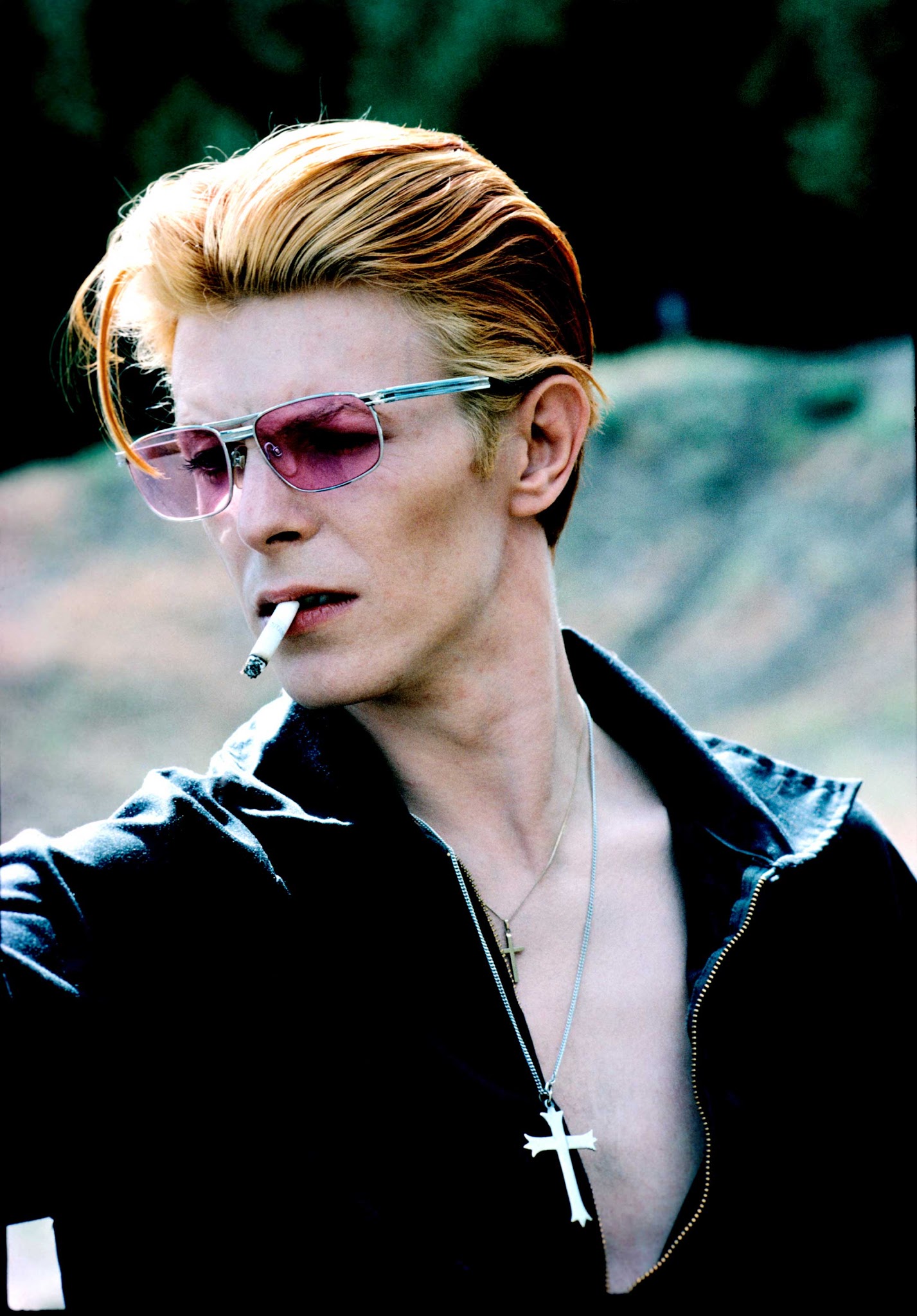 David Bowie on a break from filming The Man Who Fell to Earth, New Mexico, 1975.