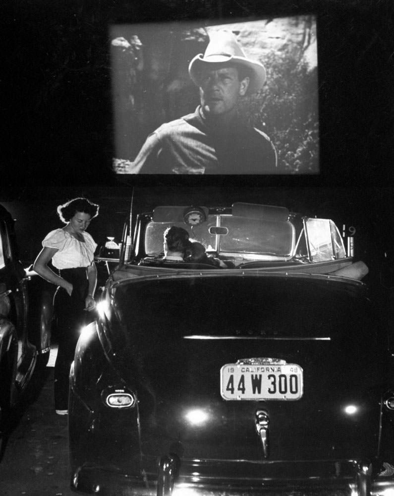 A Joel McCrea movie at the Rancho Drive-in Theater, San Francisco, 1948