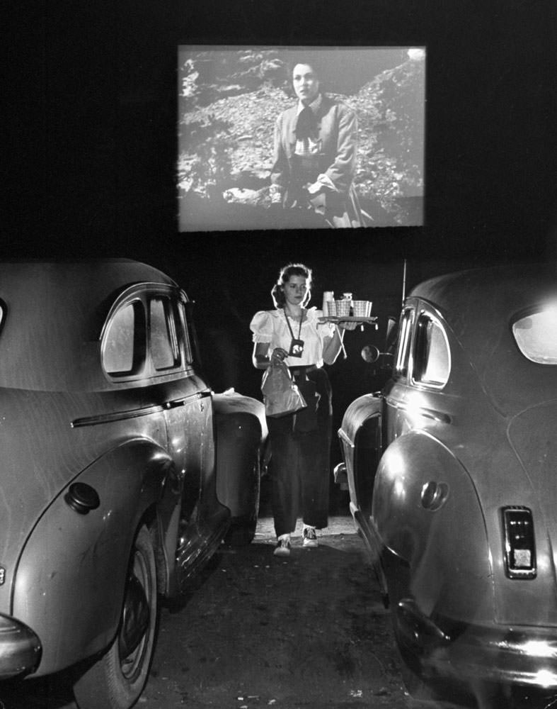 Drive-in theater, San Francisco, 1948