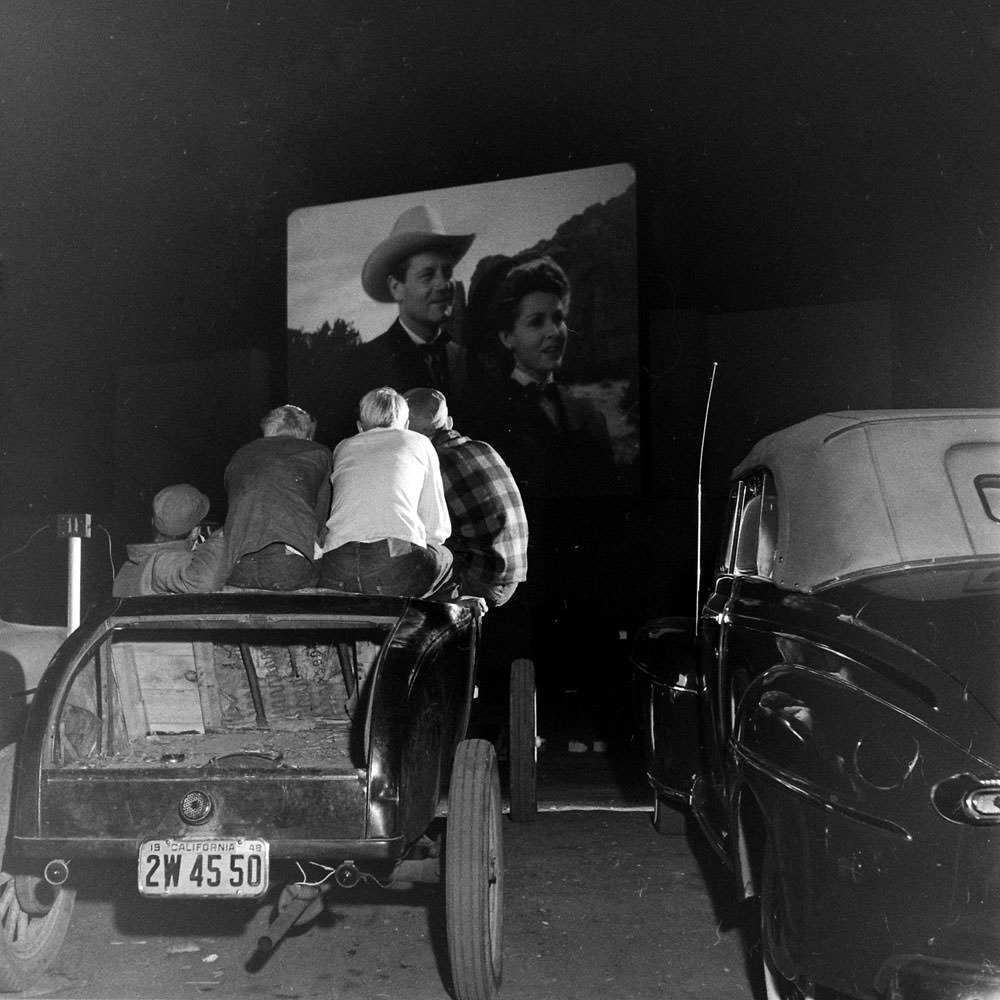 Drive-in theater, San Francisco, 1948
