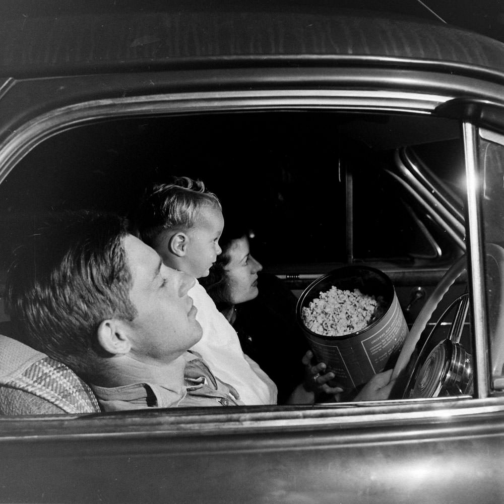 Drive-in theater, San Francisco, 1948