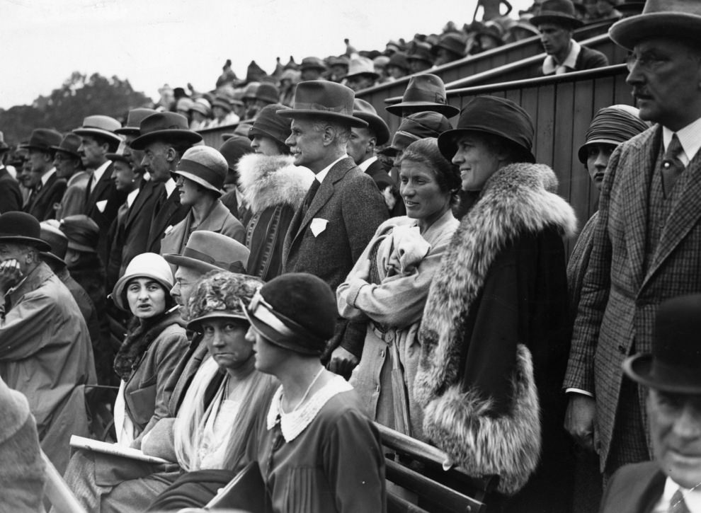Spectators watching the Lawn Tennis Championships at Wimbledon, 1925.