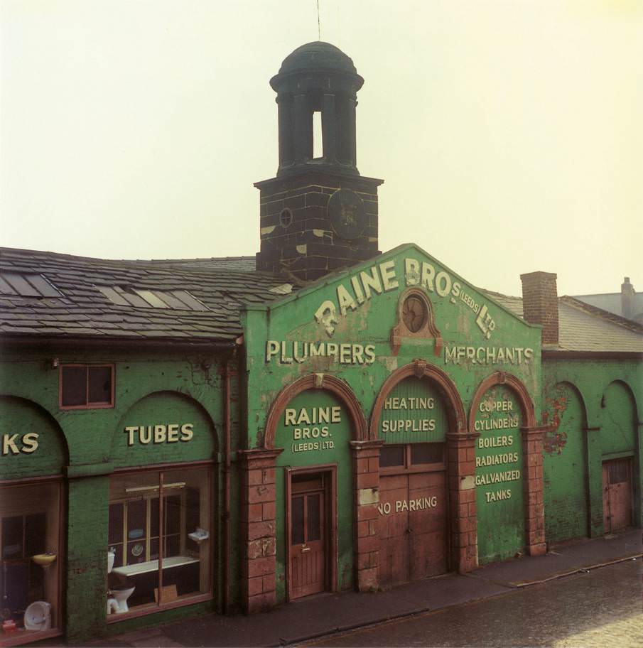 Raine Bros Ltd, plumbers' merchants, Crown Street, spring 1974.