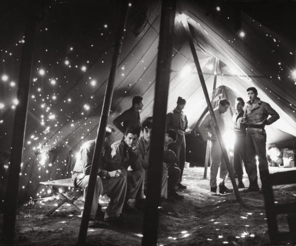 A German shell hit a hospital ward tent at Anzio, 1944.