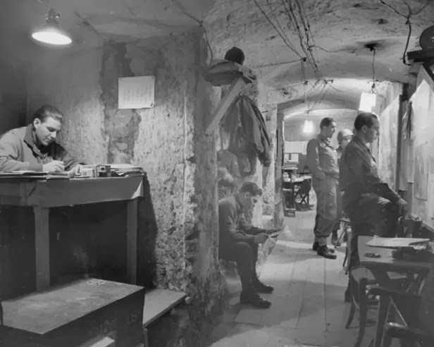 American commanders in underground headquarters at Anzio, 1944.
