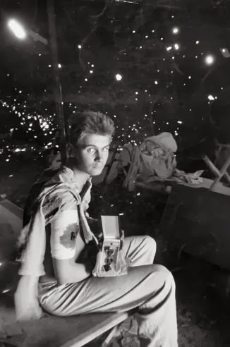 Private Robert Scullion with his Purple Heart at Anzio, 1944.