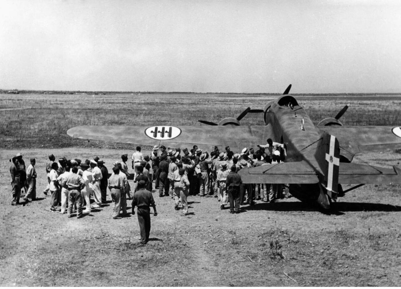 An Italian Savoia Marchetti SM 79 bomber in Libya, 1941.