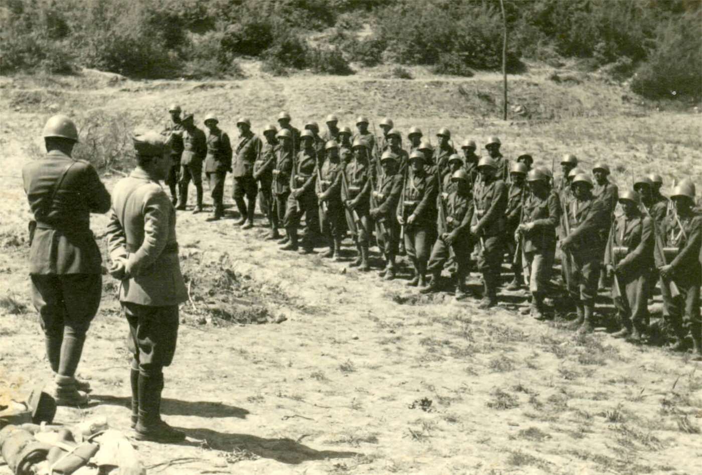 Italian Army troops in Albania, 1940s. [Factually Corrected] The caption lacked specifics; the year is an approximation based on the Albanian campaign.