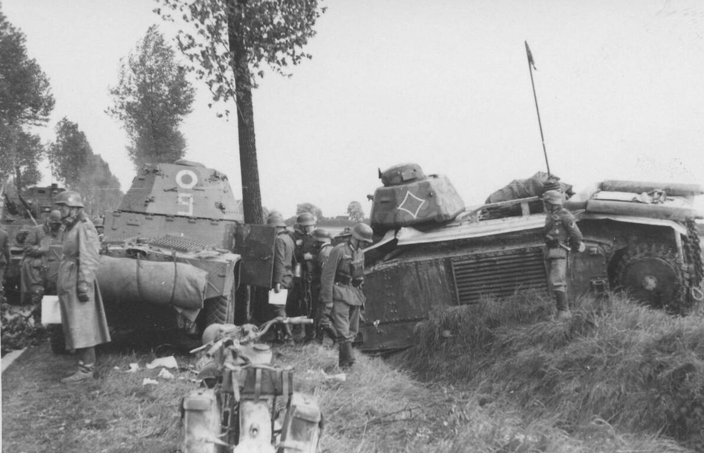 Photographs from Rommel's personal collection depicting military activities in France, 1940.