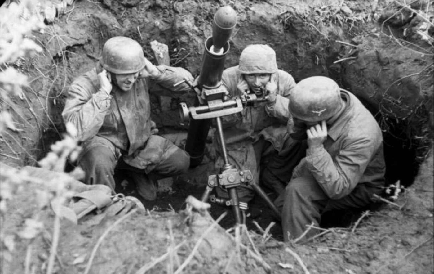 German paratroopers during the Battle of Monte Cassino, 1940s.