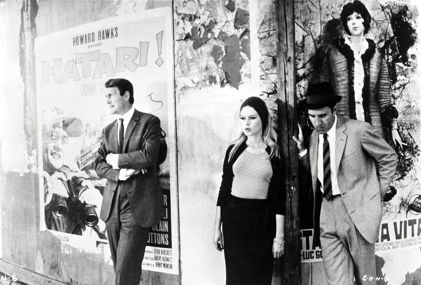 Michel Piccoli, Jack Palance, and Brigitte Bardot in Jean-Luc Godard's ‘Contempt’, 1963.