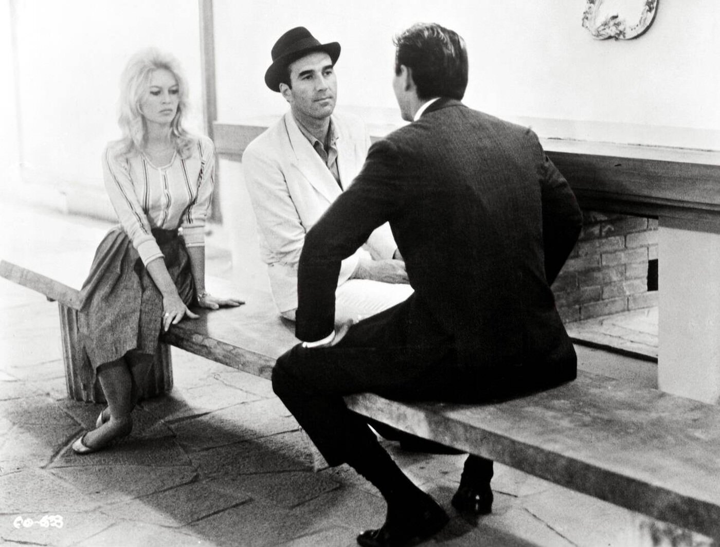 Michel Piccoli and Brigitte Bardot in Jean-Luc Godard's ‘Contempt’, 1963.