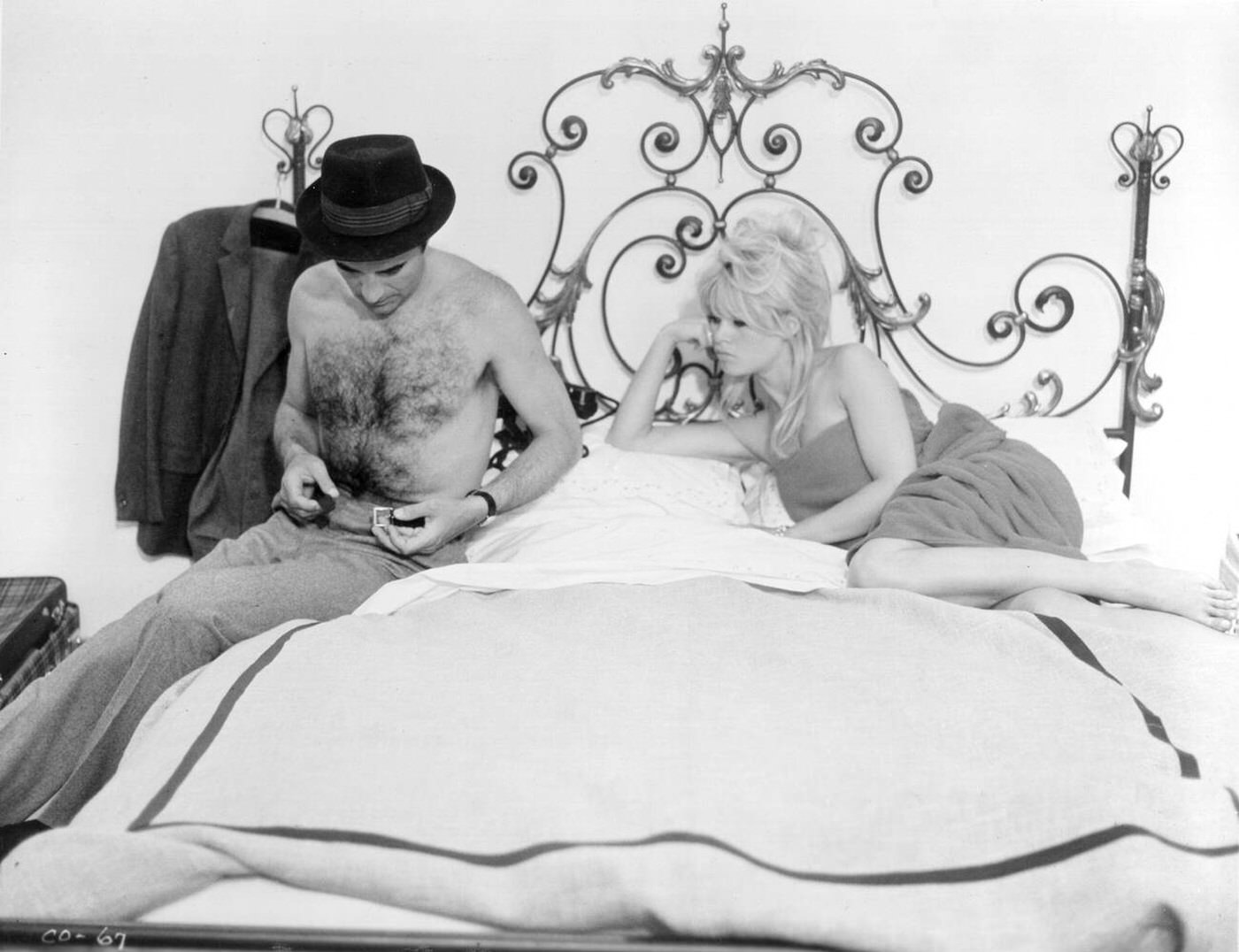 Michel Piccoli and Brigitte Bardot in Jean-Luc Godard's ‘Contempt’, 1963.