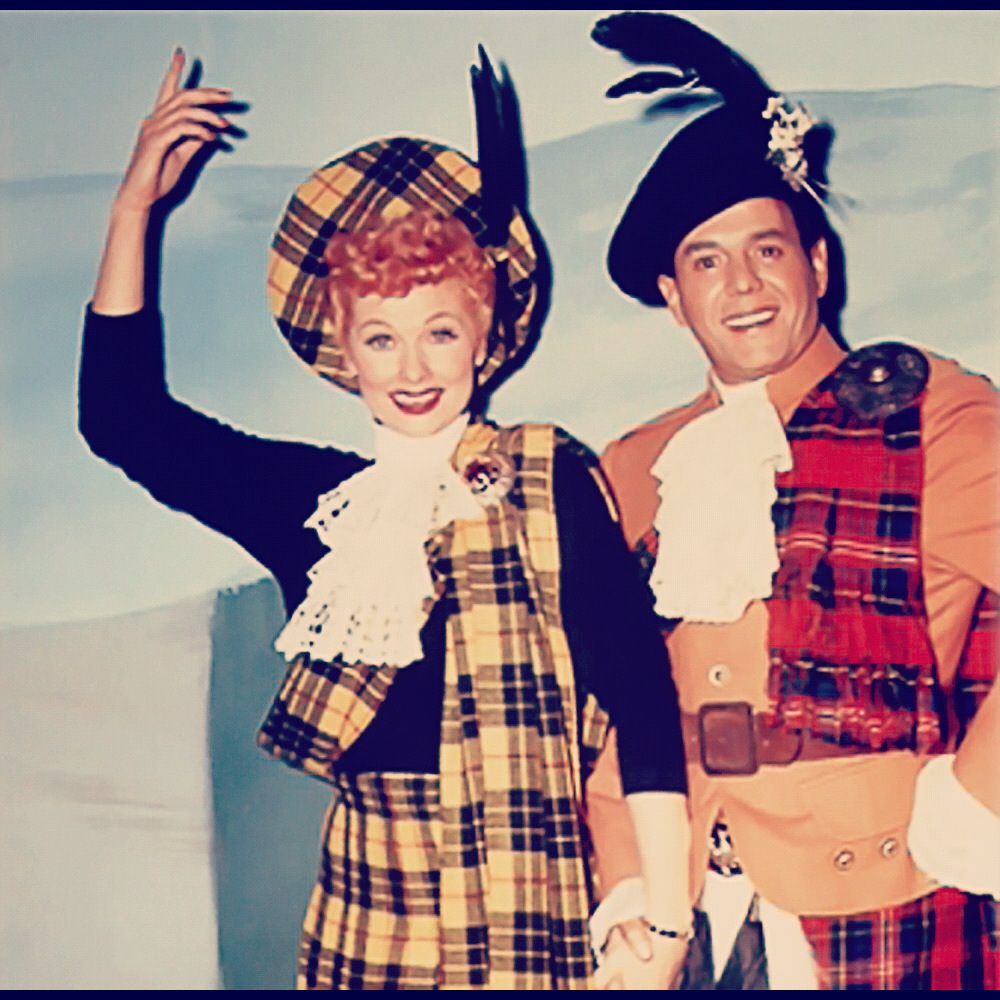 On the set of "Lucy Goes to Scotland," ' I Love Lucy' , 1956.