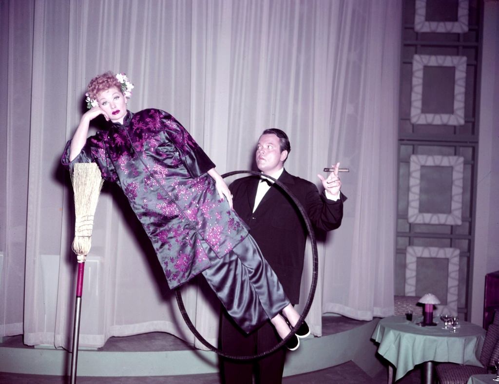 Lucille Ball and Orson Welles in "Lucy Meets Orson Welles," ' I Love Lucy' , 1956.