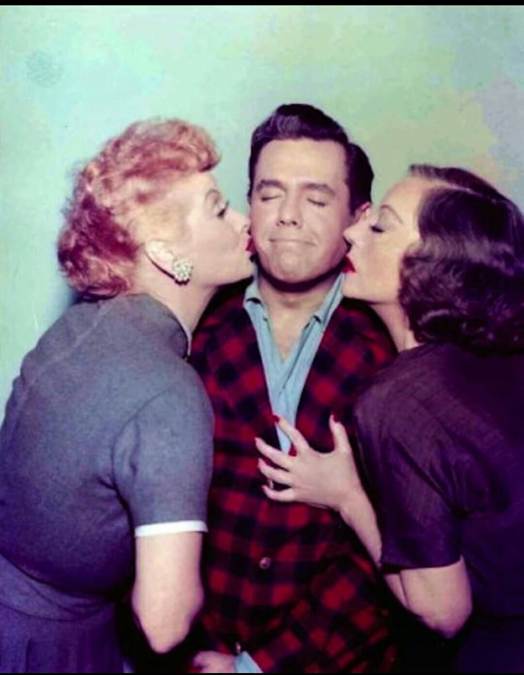 Lucille Ball, Desi Arnaz, and Tallulah Bankhead in "The Celebrity Next Door," ' I Love Lucy' , 1957.