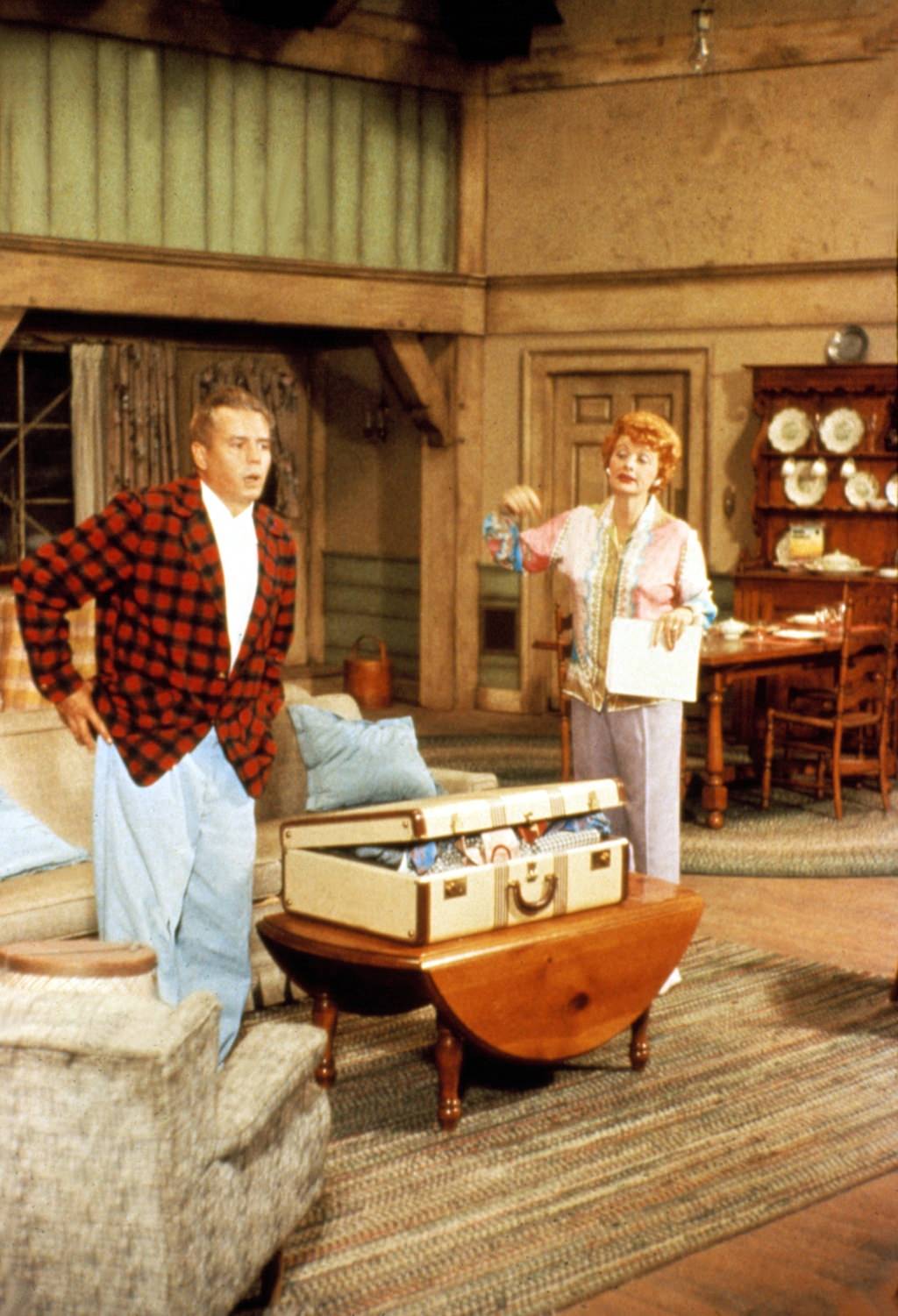 Lucille and Desi in the Connecticut home set of ' I Love Lucy' .