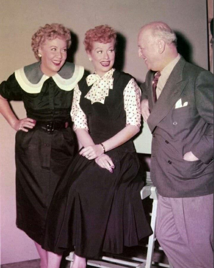 Vivian Vance and William Frawley with Lucille Ball.