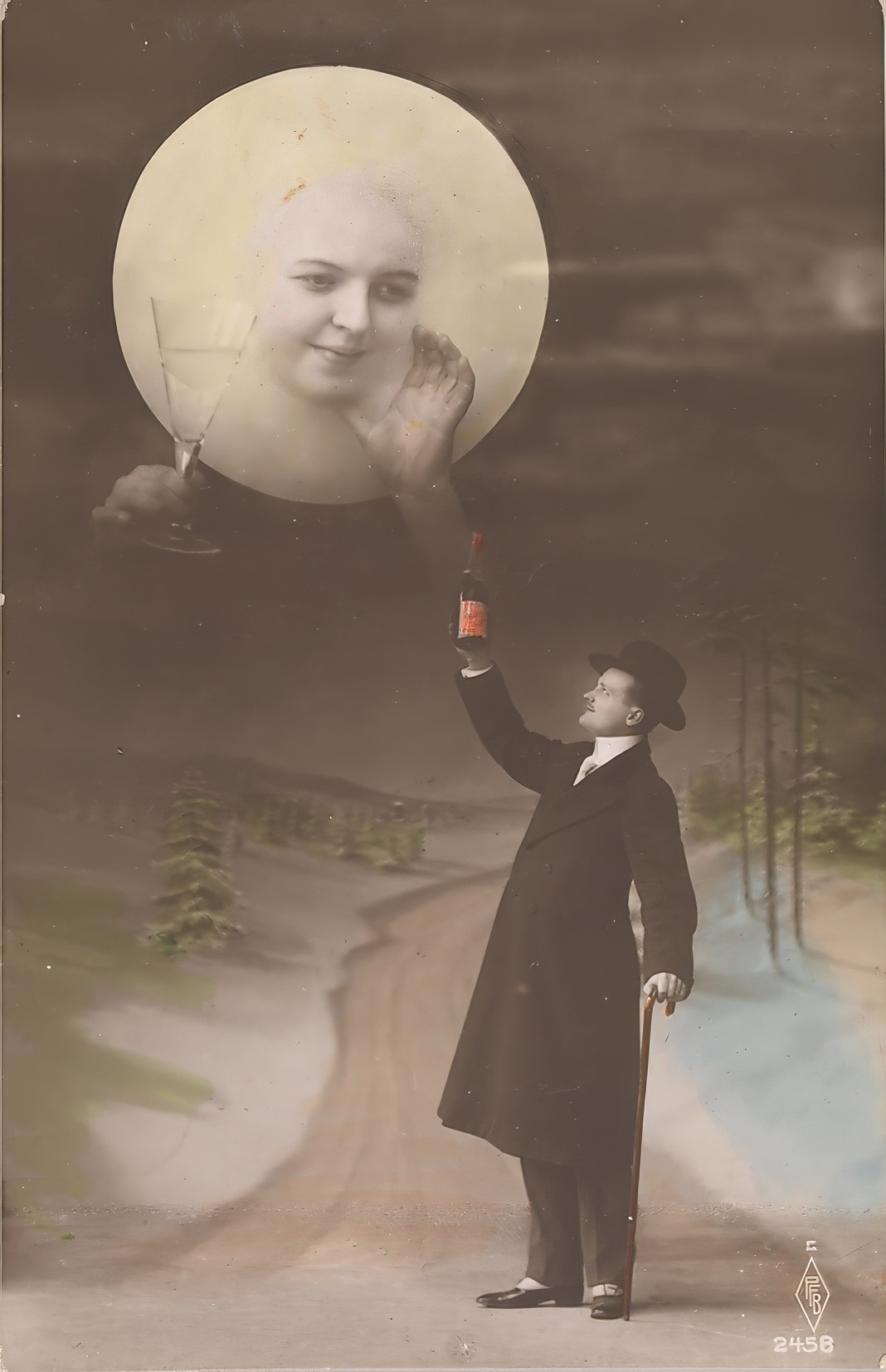 Man Drinking with the Moon, 1910s