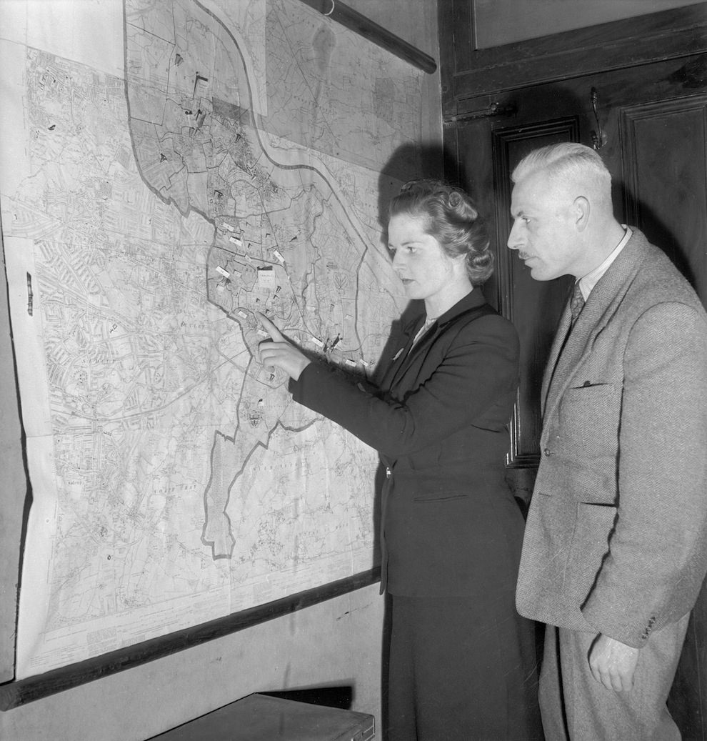 Aged 25. Planning her election campaign for Dartford, Kent.