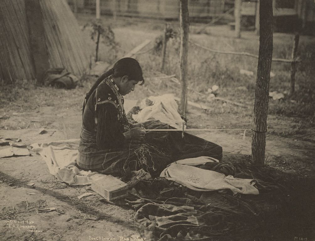 Fox of Iowa, with beadwork.