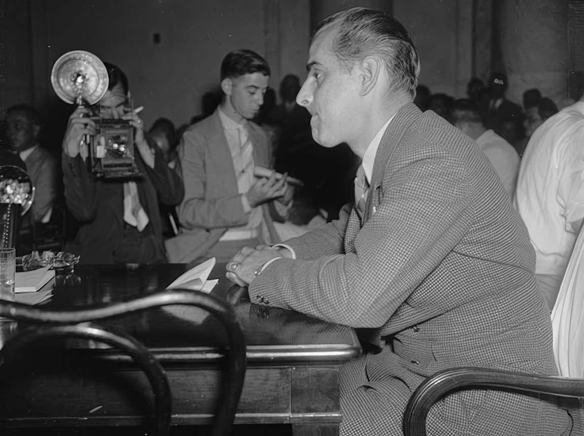 This image appears that back in 1937 it was perfectly normal to snap news photos at the US Senate while holding a cigarette between your fingers.