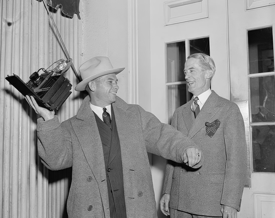 In 1939, when star college quarterback Davy O’Brien visited Washington to receive a prestigious award, he paid a visit to Presidential Secretary Marvin H. McIntyre at the White House. To demonstrate his passing technique to McIntyre, O’Brien grabbed a camera from a news photographer nearby and pretended to use it as a football.