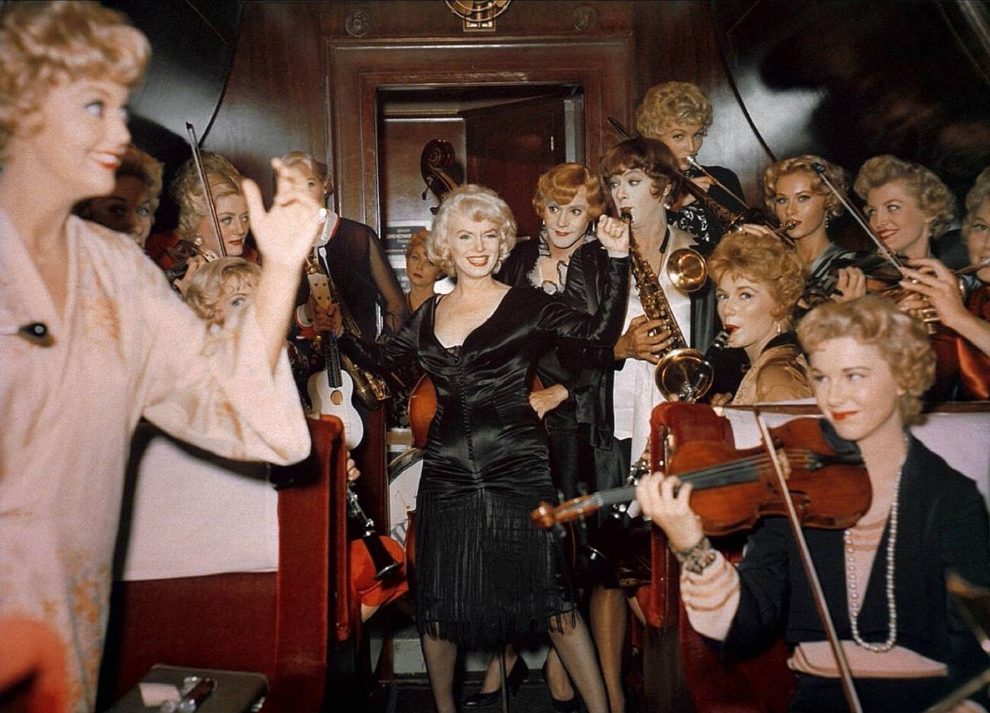 Marilyn Monroe, Jack Lemmon, and Tony Curtis in ‘Some Like It Hot’, 1959.