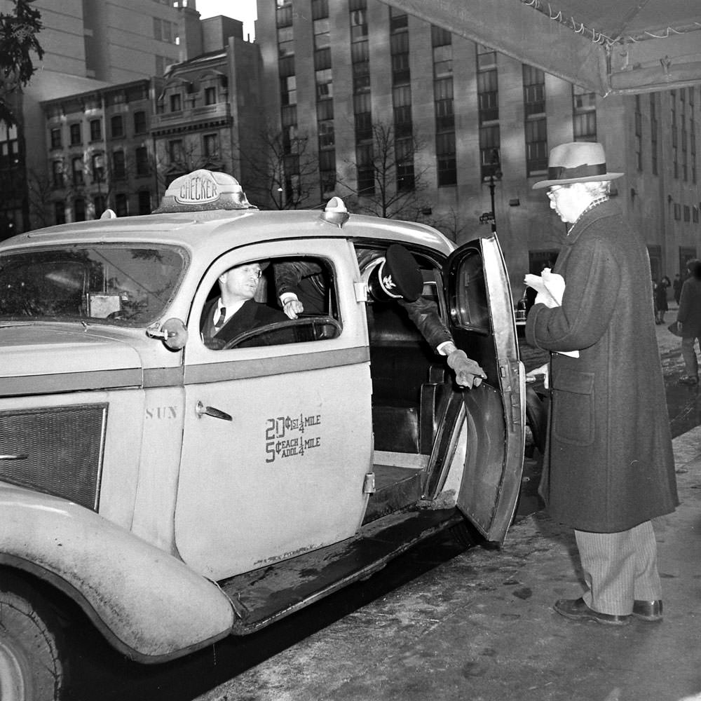 Scene in New York City, 1944.