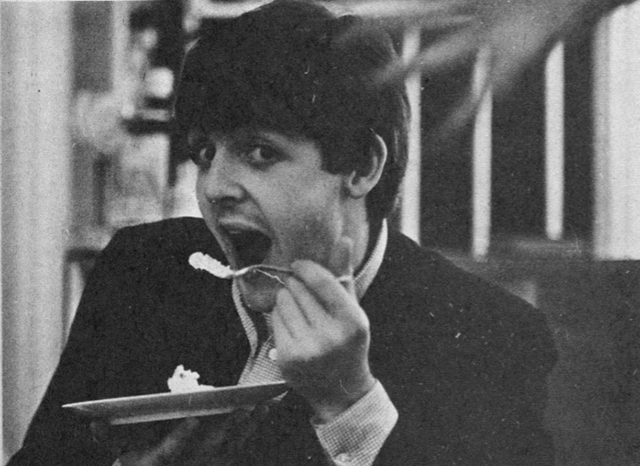 Paul McCartney eating.