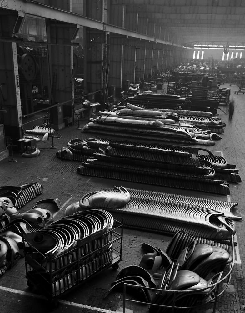 A Look Inside the Volkswagen's Main Plant in Wolfsburg, Germany in 1951
