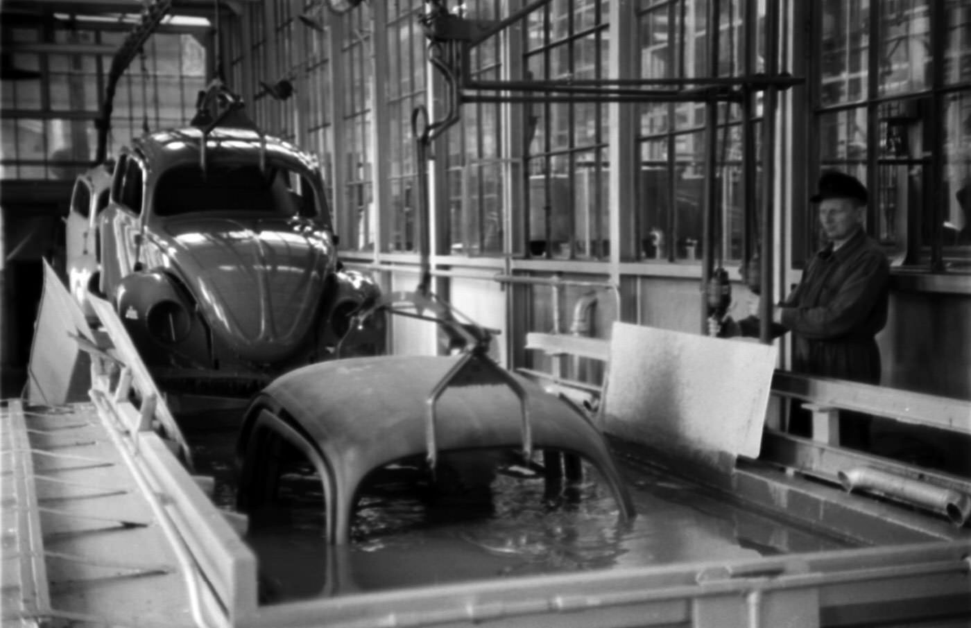 A Look Inside the Volkswagen's Main Plant in Wolfsburg, Germany in 1951