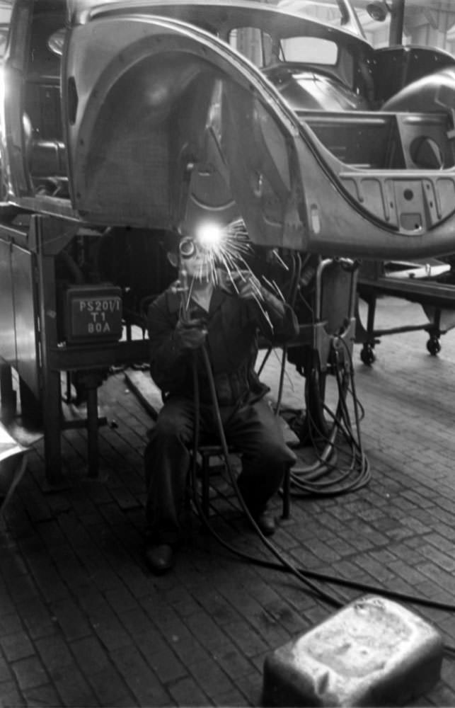 A Look Inside the Volkswagen's Main Plant in Wolfsburg, Germany in 1951