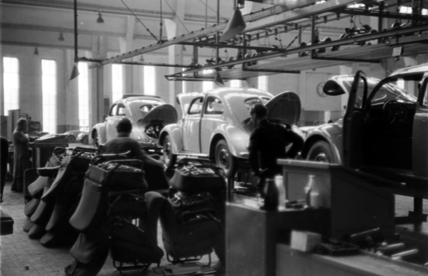 A Look Inside the Volkswagen's Main Plant in Wolfsburg, Germany in 1951