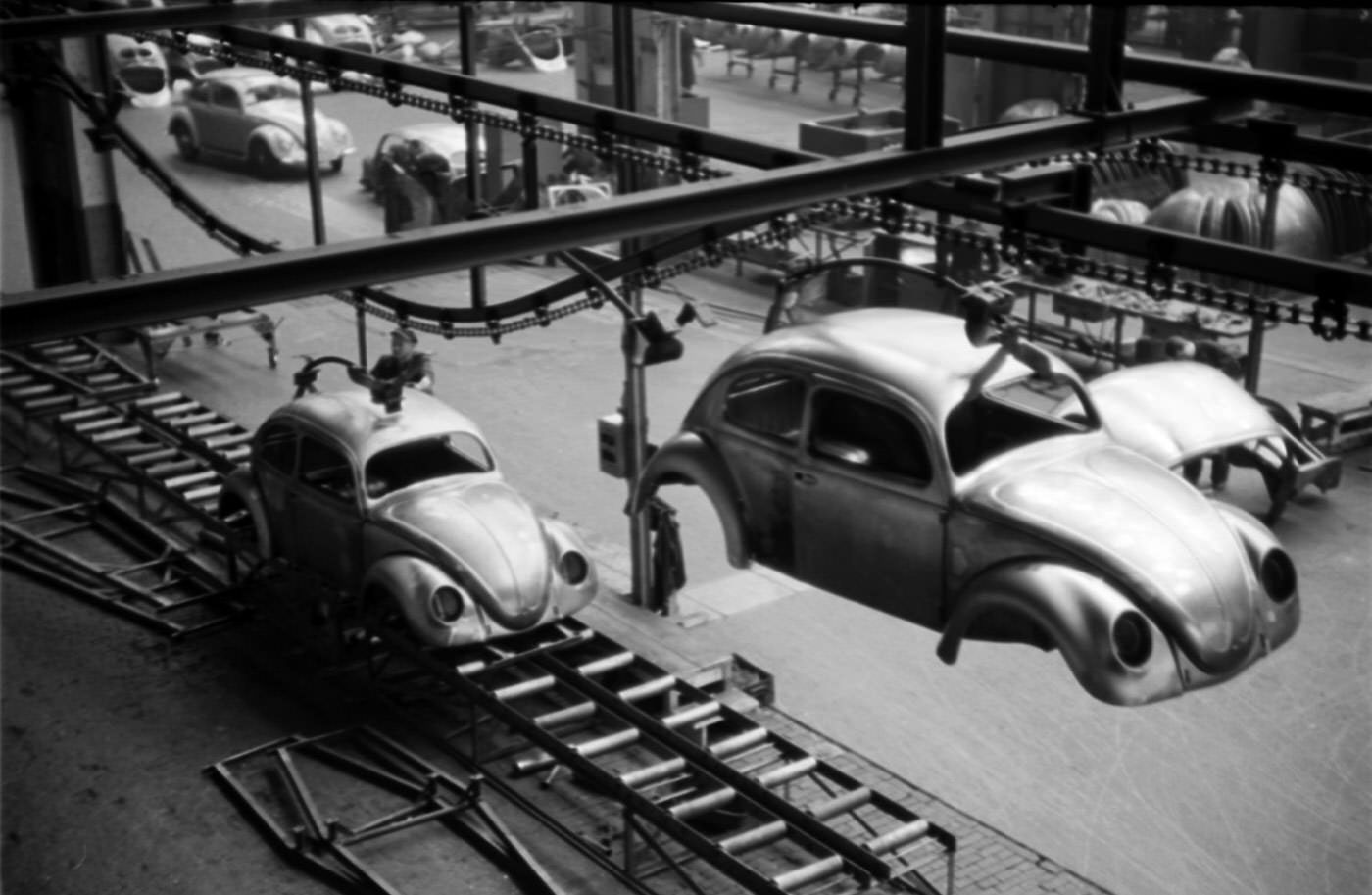 A Look Inside the Volkswagen's Main Plant in Wolfsburg, Germany in 1951