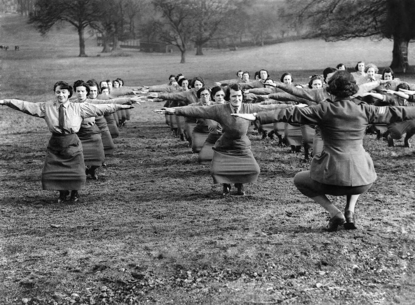 ATS recruits doing exercises, 1940