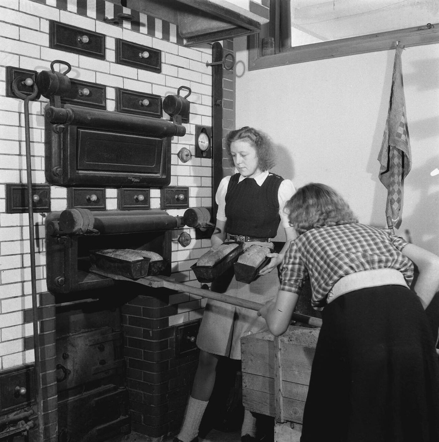Bread baking in the Netherlands, 1945