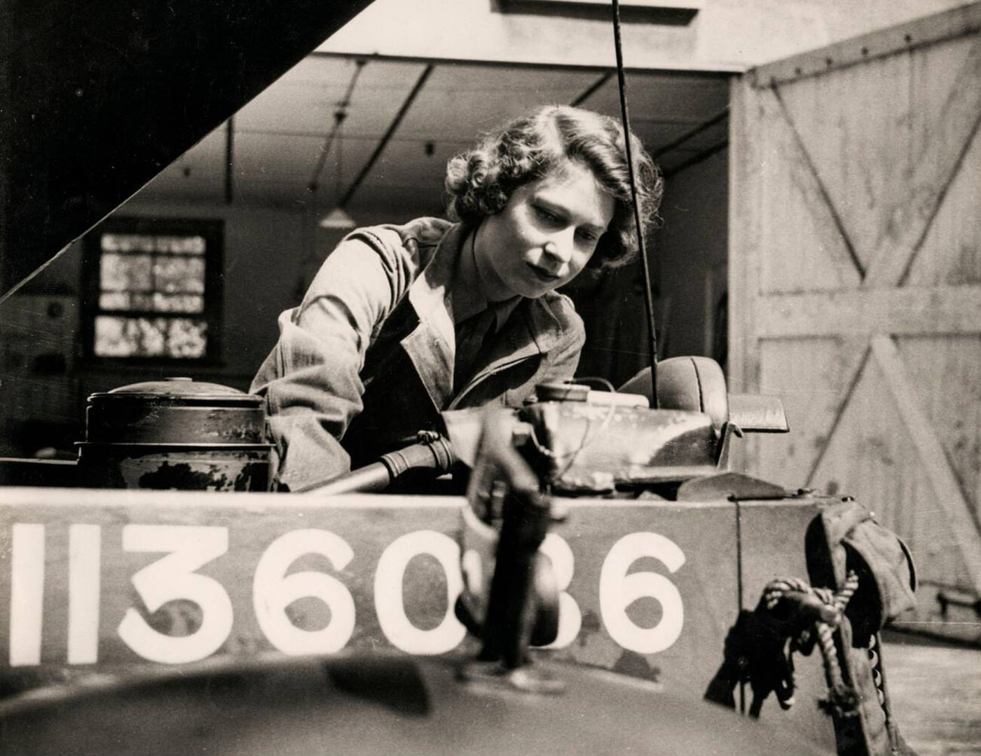 Princess Elizabeth working as a mechanic, World War II
