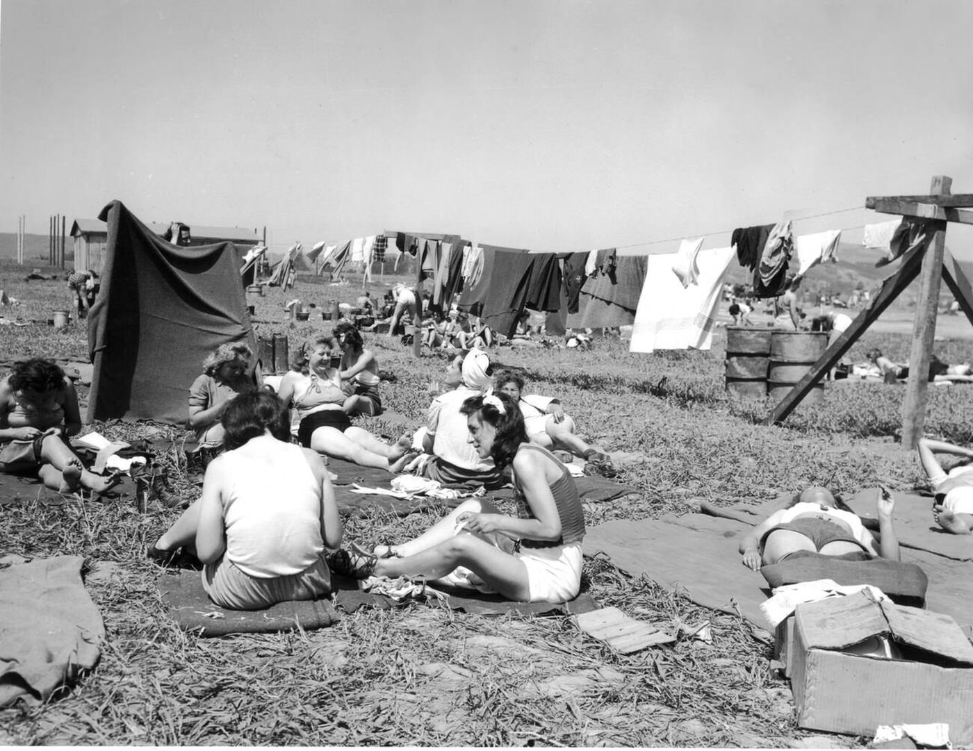 Women prisoner of war camp at Sinzig, 1945