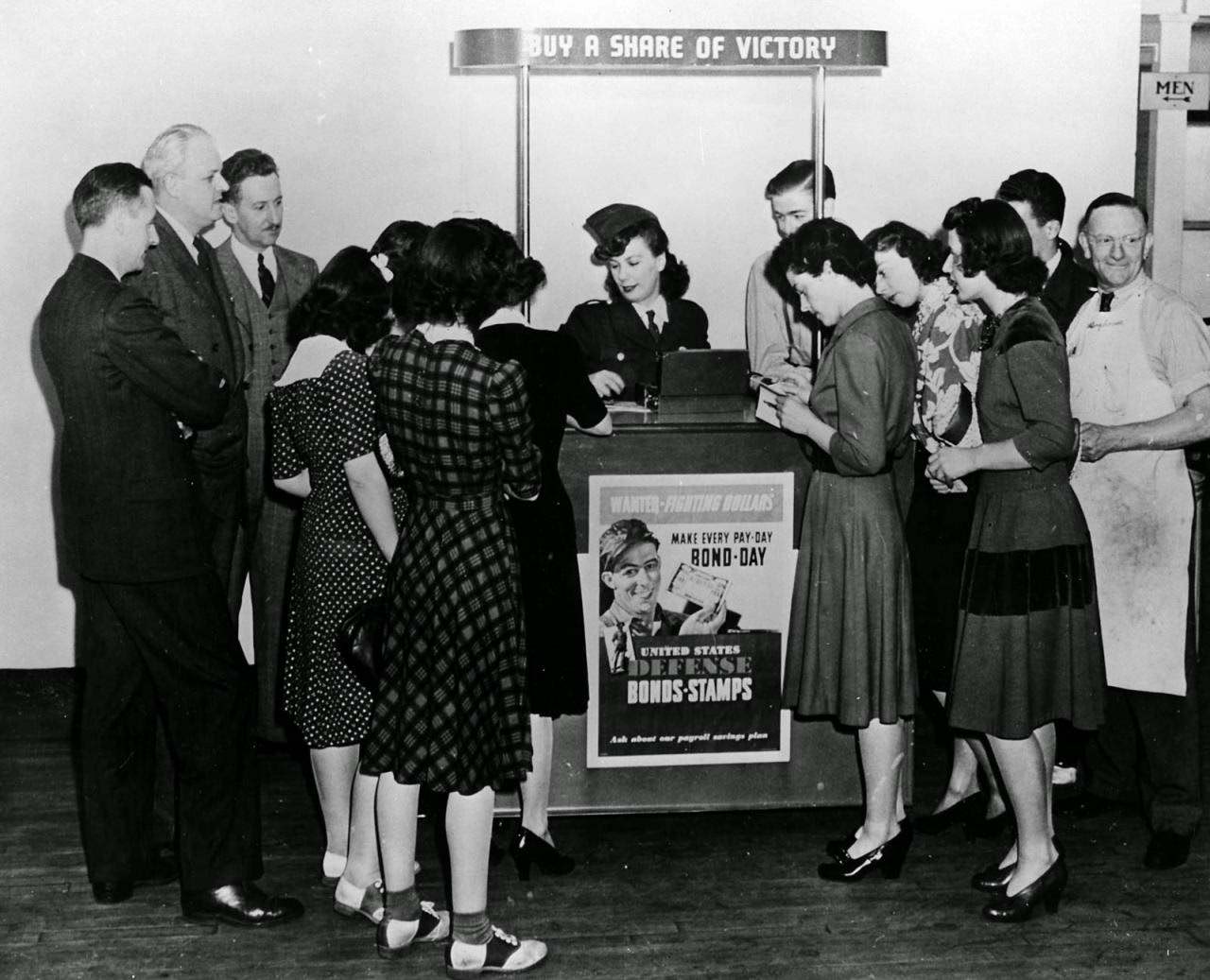 A woman selling war bonds and stamps, 1943