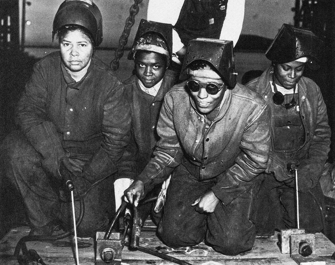 Women welders at a shipyard, 1943