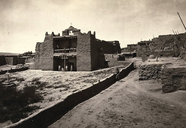 Old Mission Church, Zuni Pueblo, New Mexico. Taken in 1873.